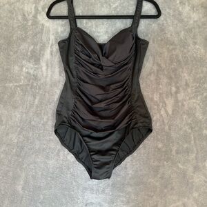Trimshaper Black One-Piece Swimsuit size 14